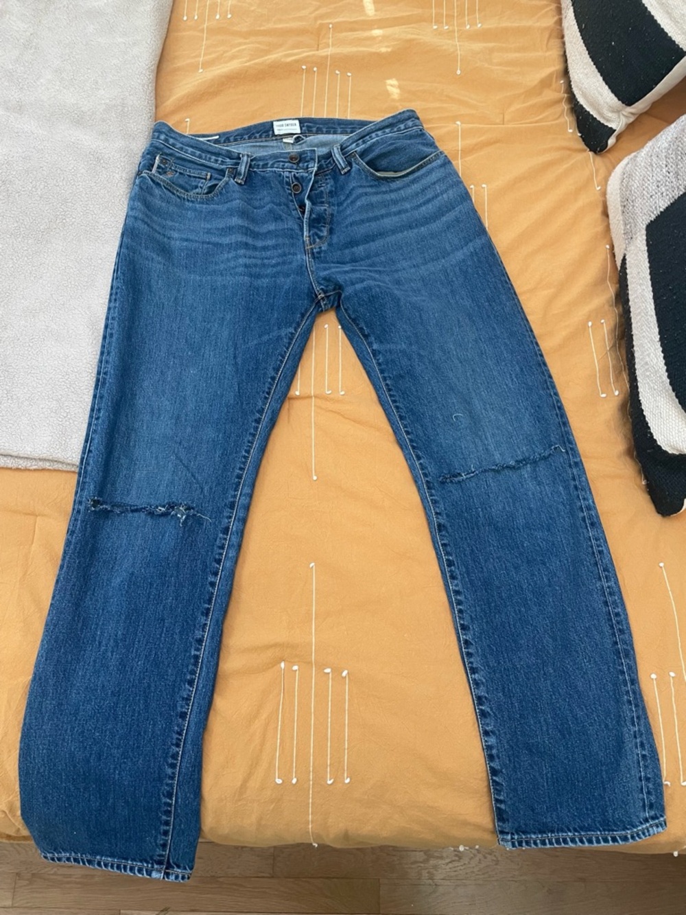 Todd Snyder Men's Straight Dark Blue Denim Jeans